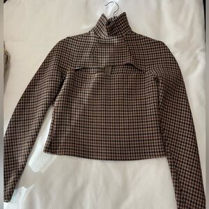 Plaid High-Neck Awake Mode Women's Top